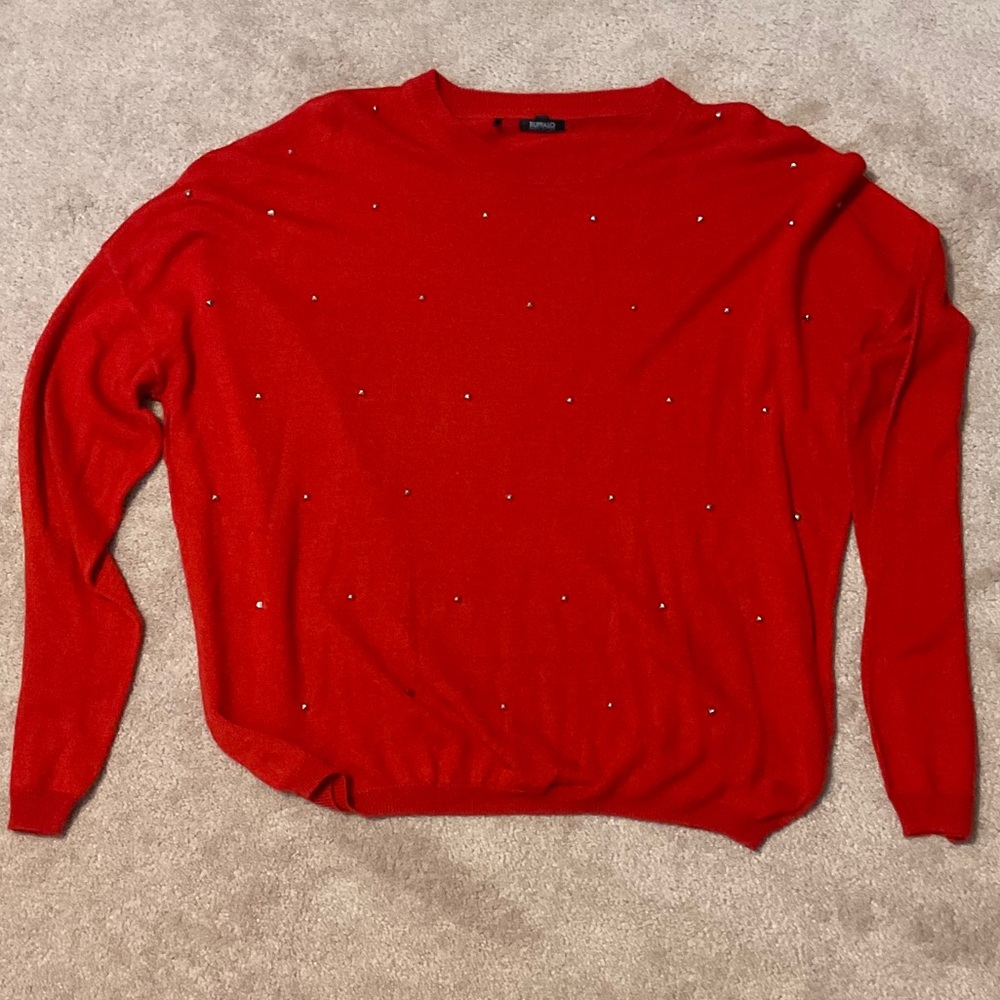 Buffalo David Bitton Red Sweater with Subtle Embellishments
